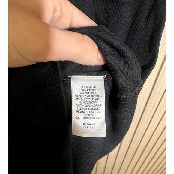 Open Edit Black Ribbed Bodycon Mini T-shirt Dress Size S - Picture 7 of 8